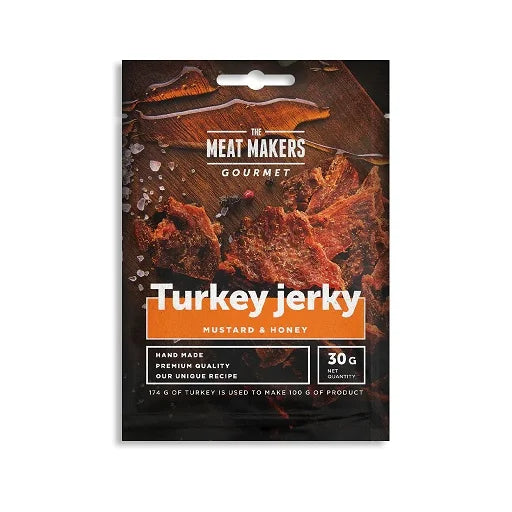 The Meat Makers Gourmet Turkey Jerky 15x30g Mustard & Honey